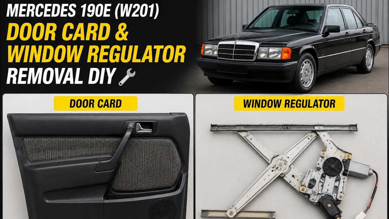 Снятие дверной карты и стеклоподъемника Mercedes 190e 1988 года