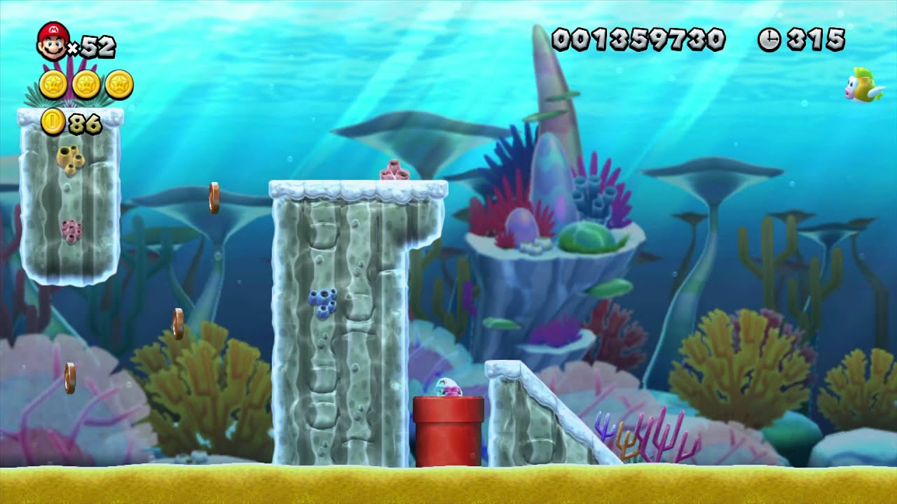 New Super Mario Bros U livello 3-5 (100%)