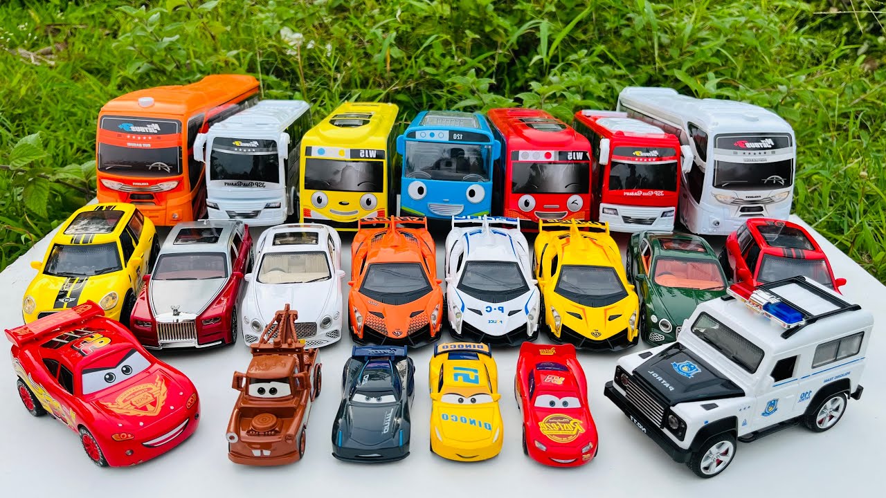 Mobil Mobilan Bus Tayo, Mobil Polisi, Ambulance, Mcqueen, Mobil Balap, Lamborghini, Bus Basuri #5531