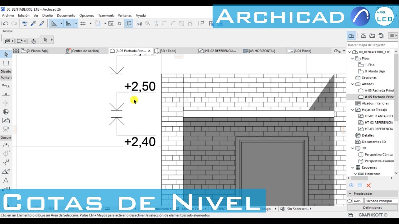 Colocar Cotas de Nivel en Archicad