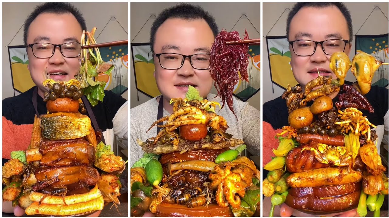 Mukbang#77 :Eat belly pork, 😋😋 Fried skewers. Noodles 🍜🍜#belly #mukbang #bellyyummyfood 
