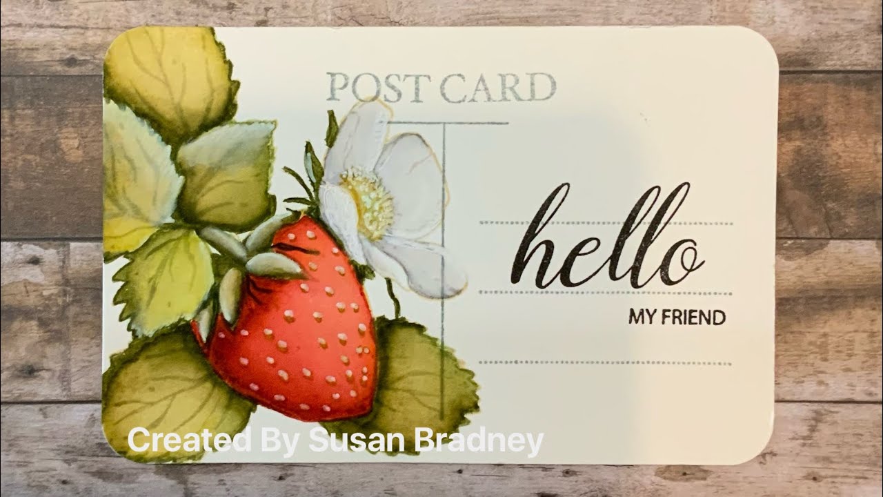 So berry sweet no line water colour postcard Gina K Designs and zig pens video #35