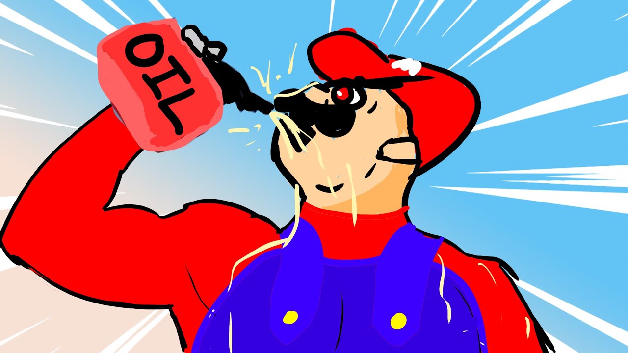 Марио пьёт нефильтрованное масло без причины - Mario Maker 2