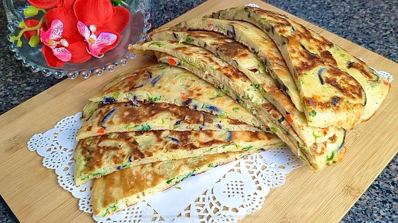 أسهل فطاير بدون عجن وبدون فرن هشة ولذيذة وجاهزة بدقايق-Vegetable Pancakes Are Easy And Delicious