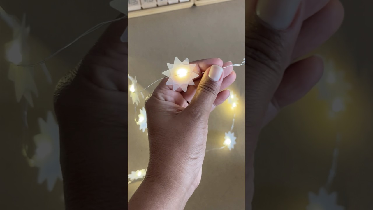 Langsamere Videoanleitung DIY STERNEN GIRLANDE / LICHTERKETTE einfach und schnell basteln #kukuwaja