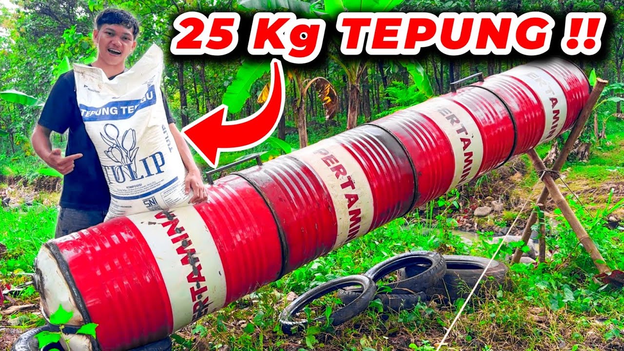 25 KG TEPUNG VS MERIAM DRUM PERTAMINA !!! MERCON SPIRTUS TERBESAR DI DUNIA