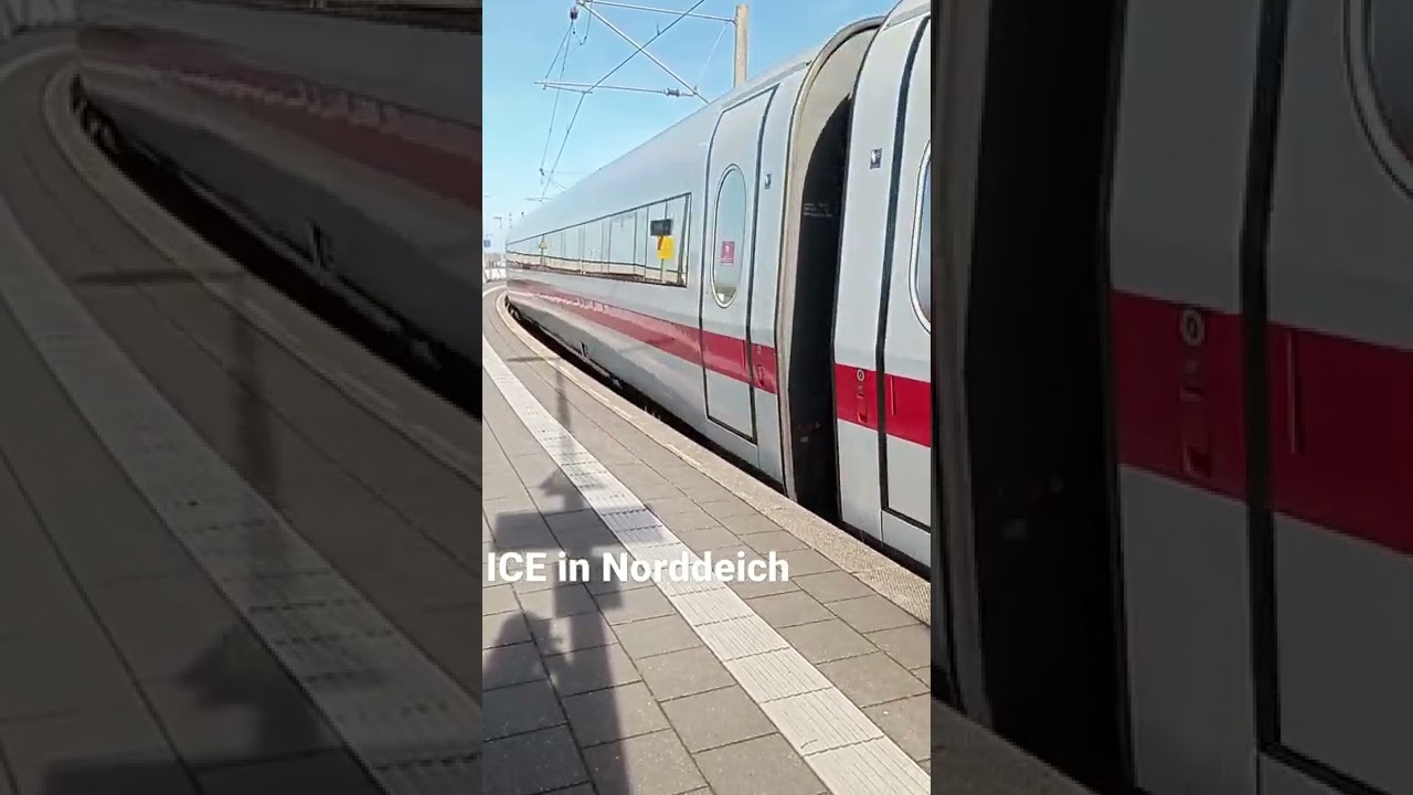 Ausfahrt des ICE in Norddeich Mole