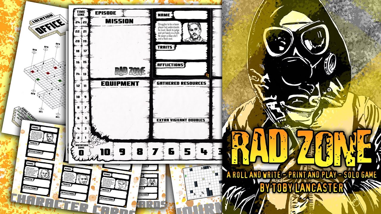 Rad Zone | Looking at the Game Sheets | A Solo Game