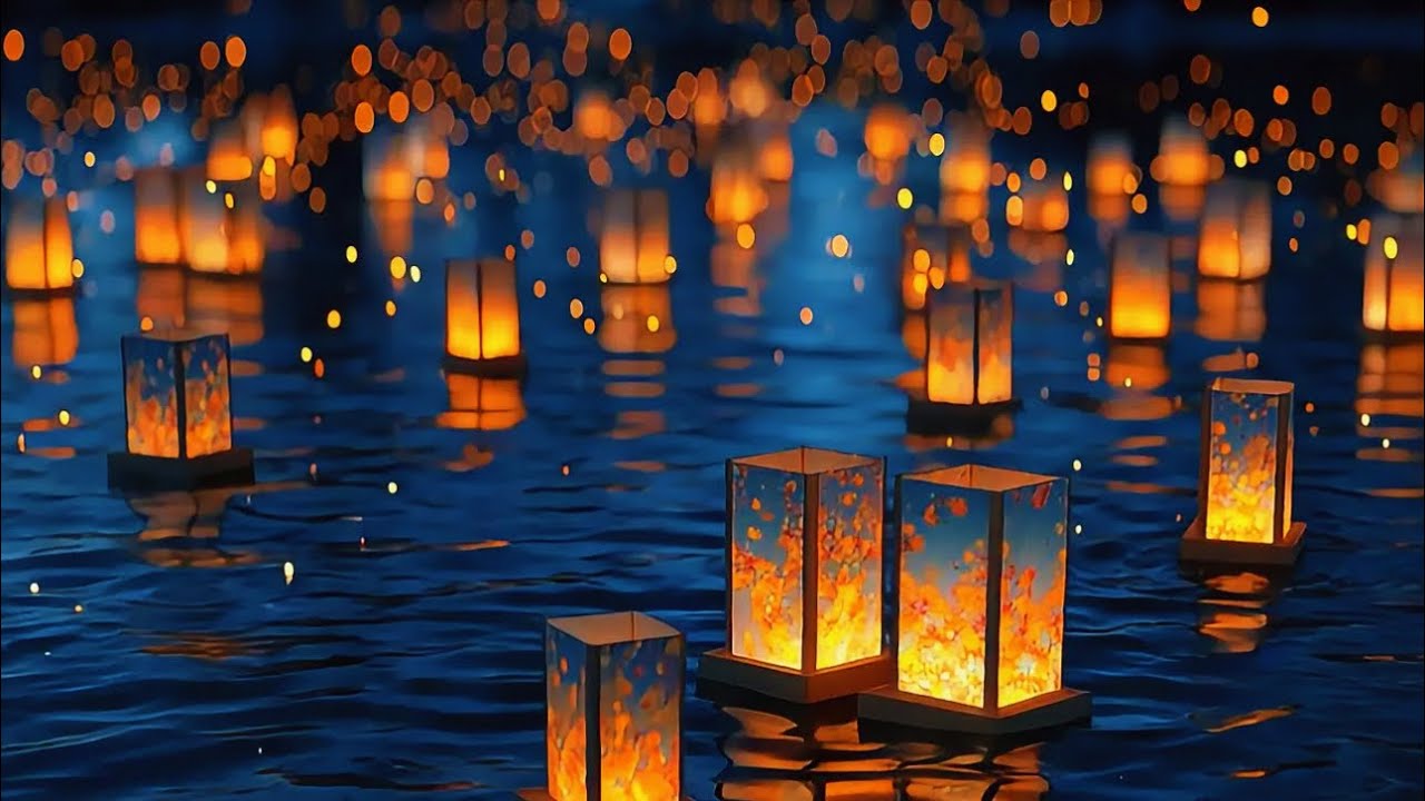 Japanese Zen: Floating Lanterns & River Sounds 🏮 Healing Sleep Music