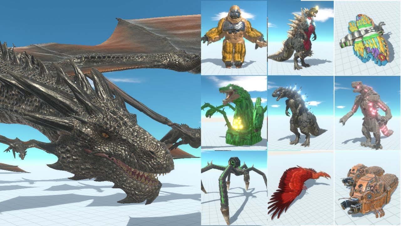 Godzilla and Kaiju vs Dragon Army Animal Revolt Battle Simulator