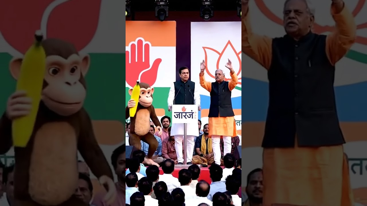 🎬 Title: &ldquo;Bihar Election Funny Clash &ndash; Hand vs Lotus vs Banana&rdquo; #BiharElection #FunnyVideo #Politics