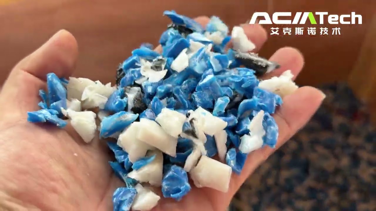 ACM-SS 800 single shaft shredder for HDPE LLDPE plastic lumps, trial operation for Thai customer