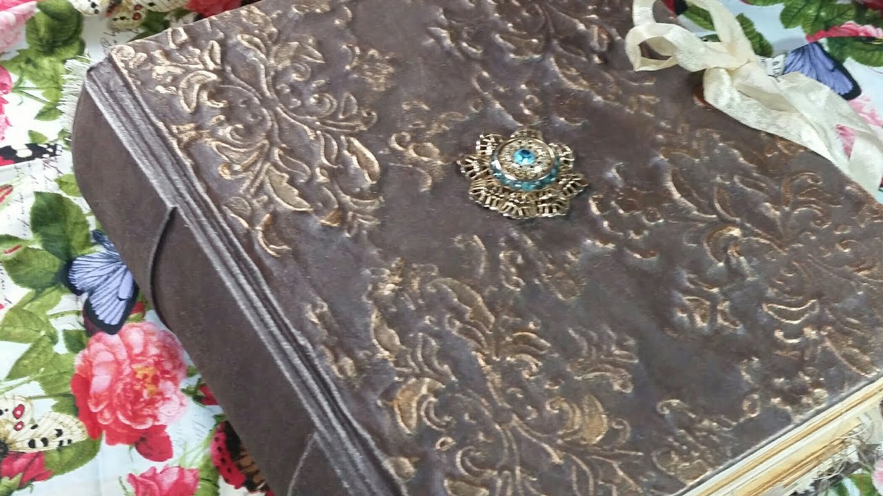 Hardcover Edith Holden Tome - Embossed Cover Junk Journal Flip Through