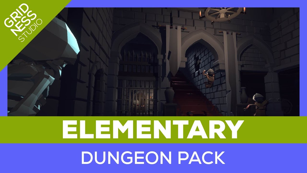 Elementary Dungeon Pack - (Trailer) 3D Low Poly Art for Games by Gridness Studio