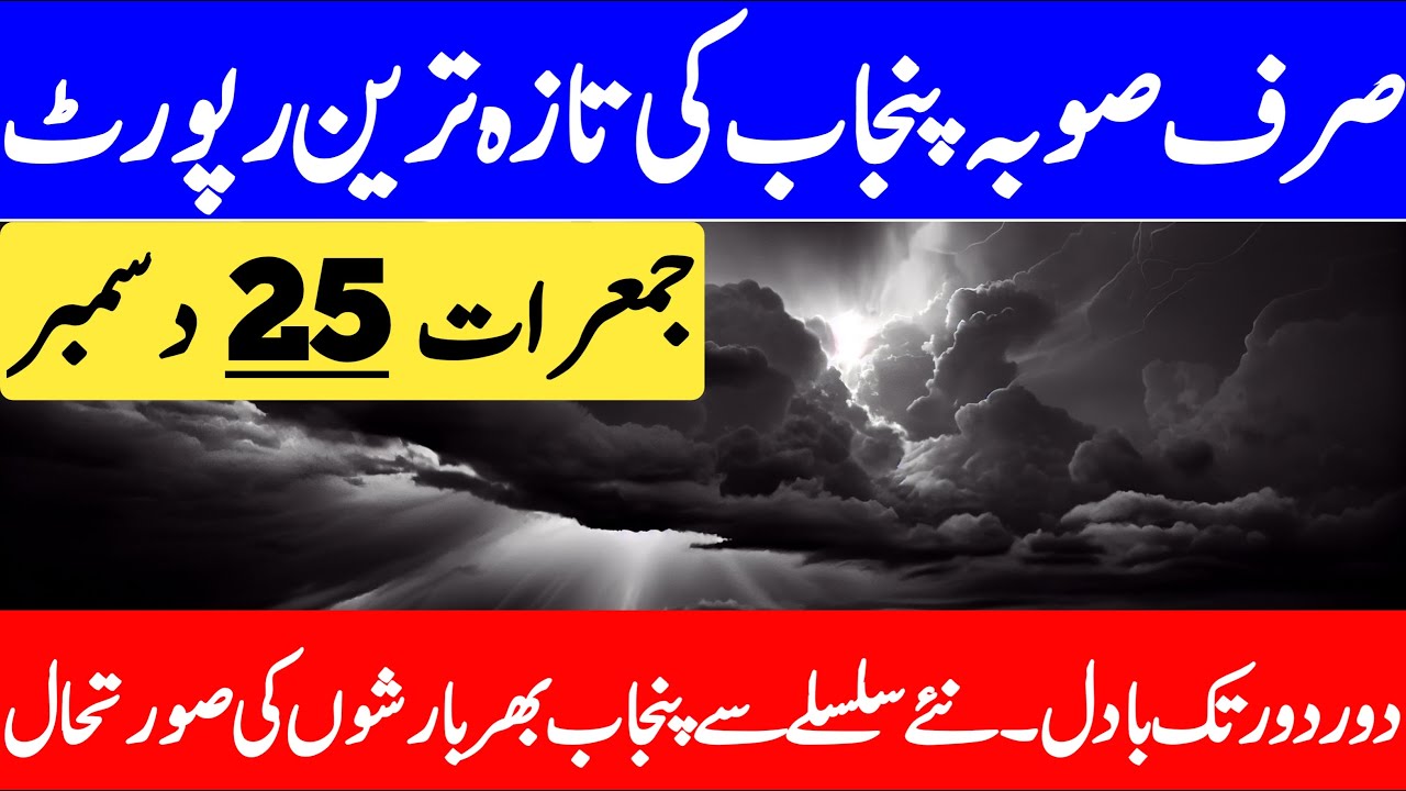 New Rain Spell Start From 28 December | Today Weather Punjab | Mosam Ka Hal | Punjab Weather Report