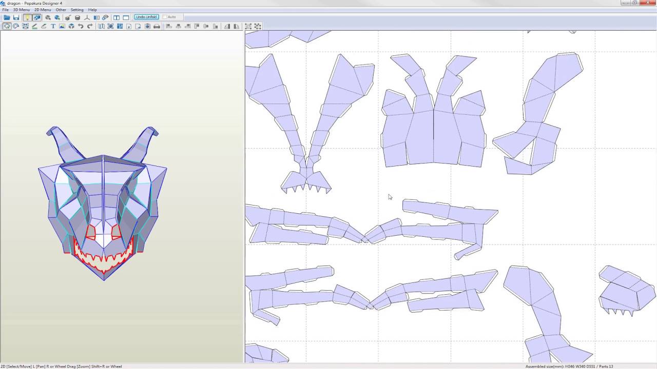 Pepakura Designer 4 Tutorial - Transforming your 3D model into a 2D pattern
