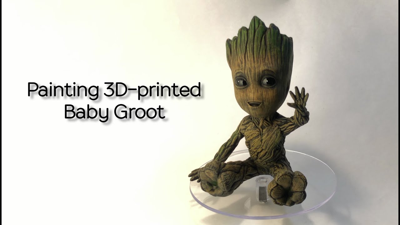 Painting 3D-printed Baby Groot