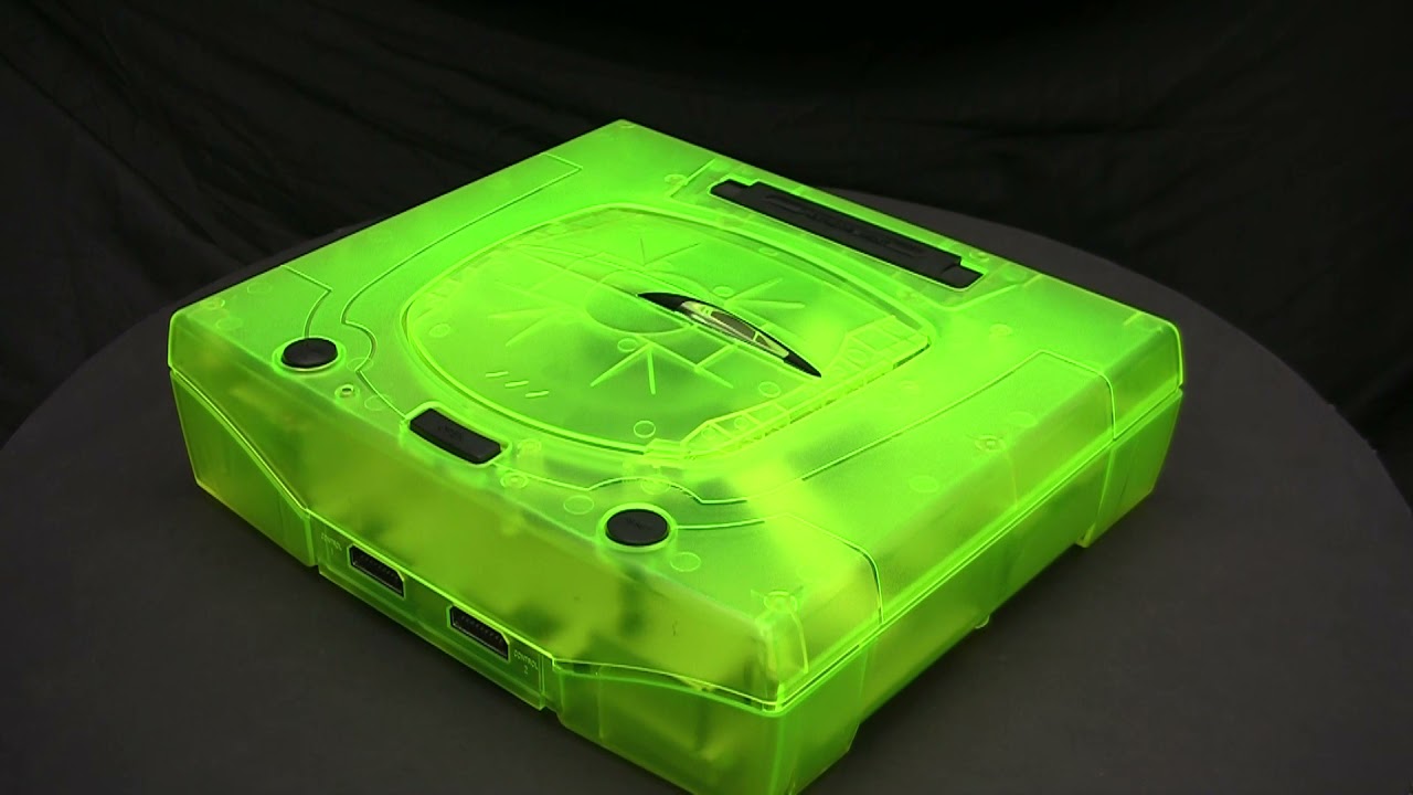 Saturn EXTREME GREEN case turntable preview plus black button combo