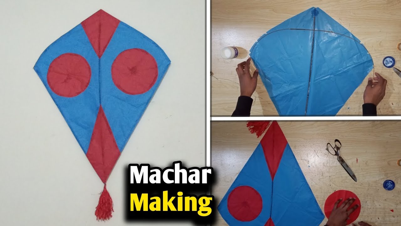 How to make a machar kite 🪁||machar kite banana ka tarika||Beautiful kite making 
