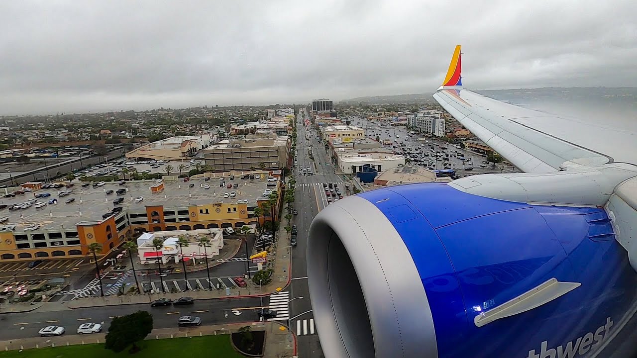 Stormy 737 MAX 8 Landing in Los Angeles (LAX) - Southwest Airlines 737 MAX 8