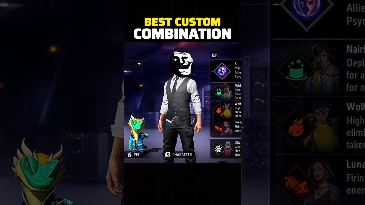 BEST CUSTOM COMBINATION 😱 | BEST CUSTOM CHARACTER COMBINATION | CHARACTER COMBINATION 