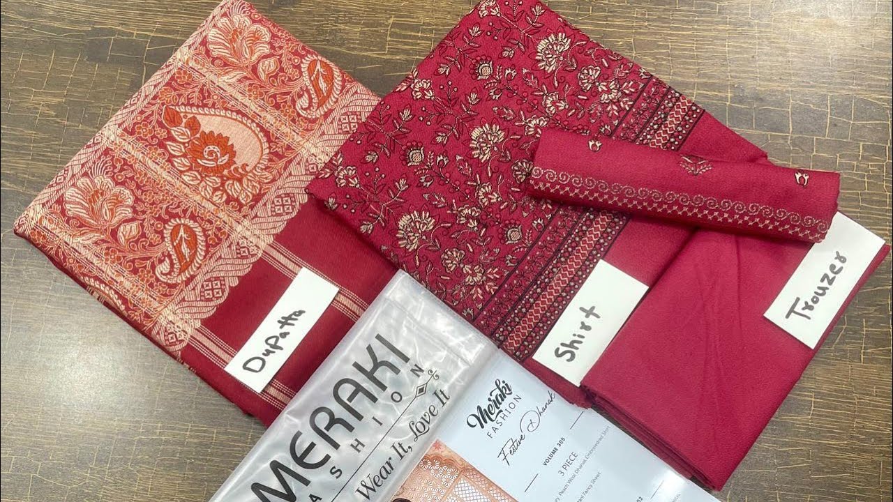 LUXURY EMBROIDERY VOL/NEW STYLE  WINTER COLLECTION/ORIGINAL BRAND/PEACH WOOL DHANAKwith MULTANISHAWL