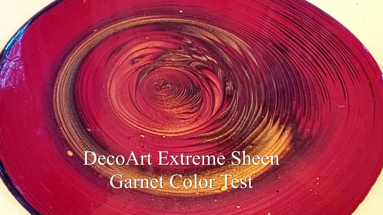 DecoArt Extreme Sheen Garnet Color Test! 3 Color Ring Pour in Black, Garnet and 24K Gold