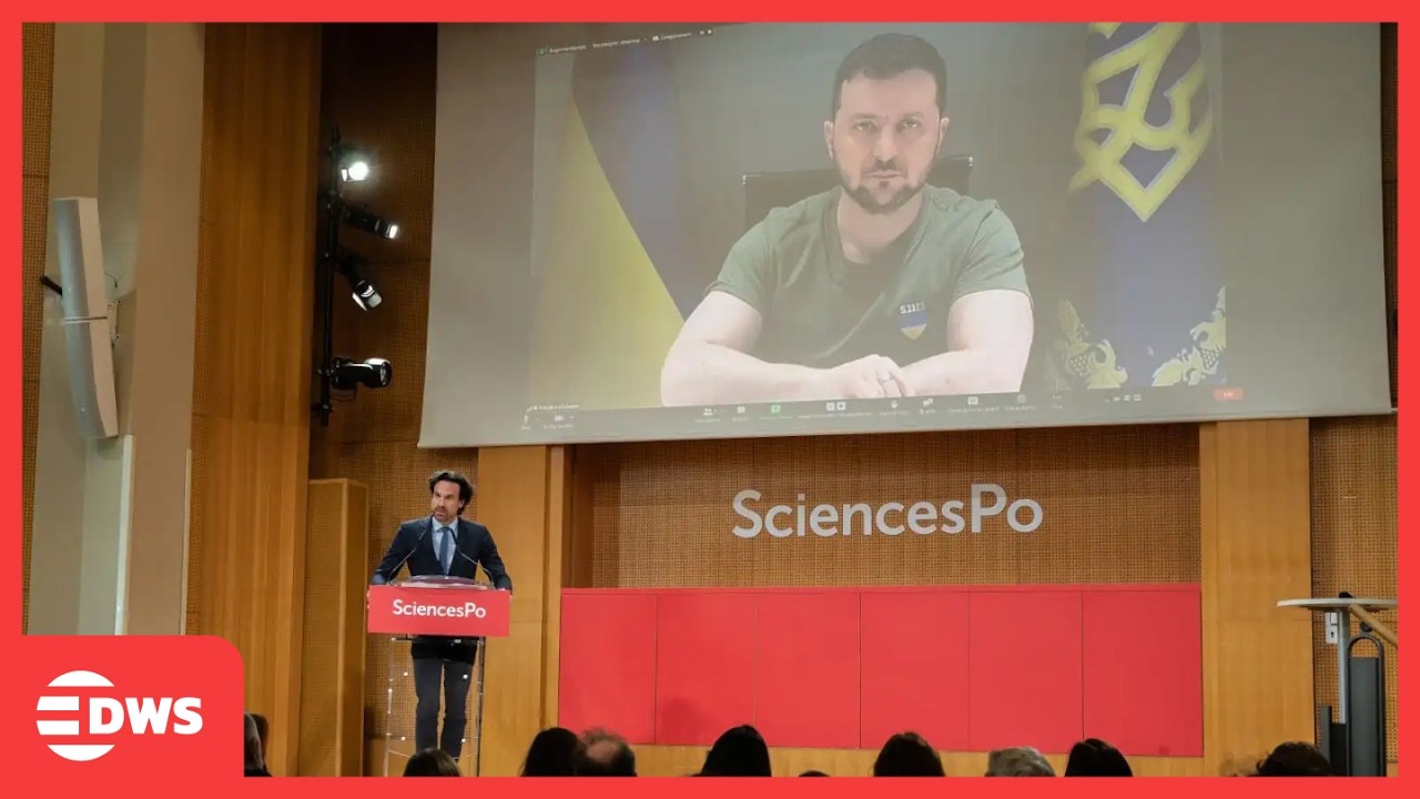 Президент Украины Зеленский посетил университет Sciences Po в Париже и обсудил проблемы войны | AC1N