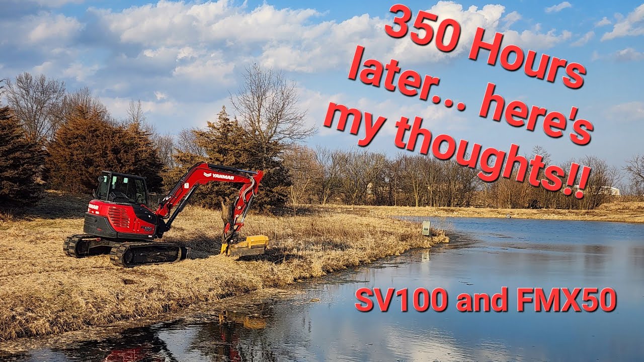 Yanmar SV100 and Fecon FMX50 after 350 hours mulching... my thoughts on Ginger the Excavator!