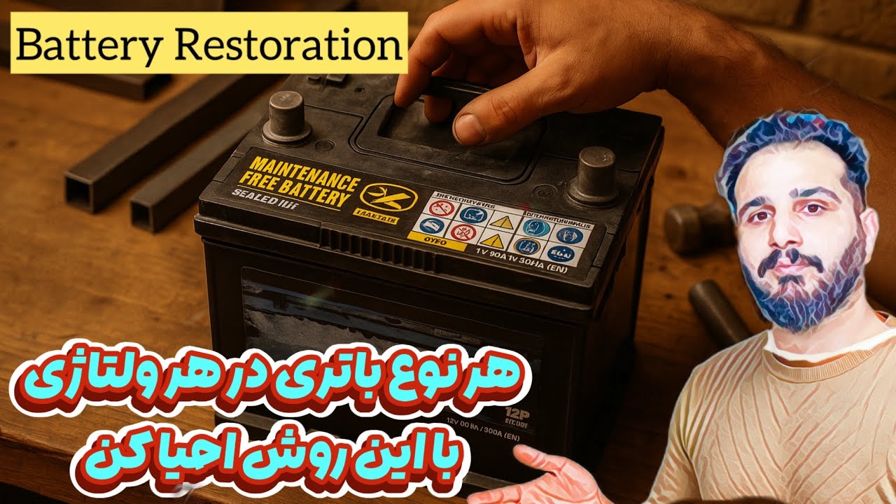 💥بازسازی انواع باتری ها ⚒️ صفر تا صد در خانه بدون هیچ ابزاری(۲۴-۱۲-۶) ولت