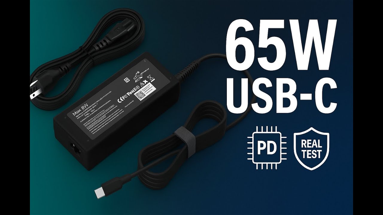 HP Chromebook-Compatible 65W USB-C Charger Review — Real PD Speed Test (YZAESHAY)