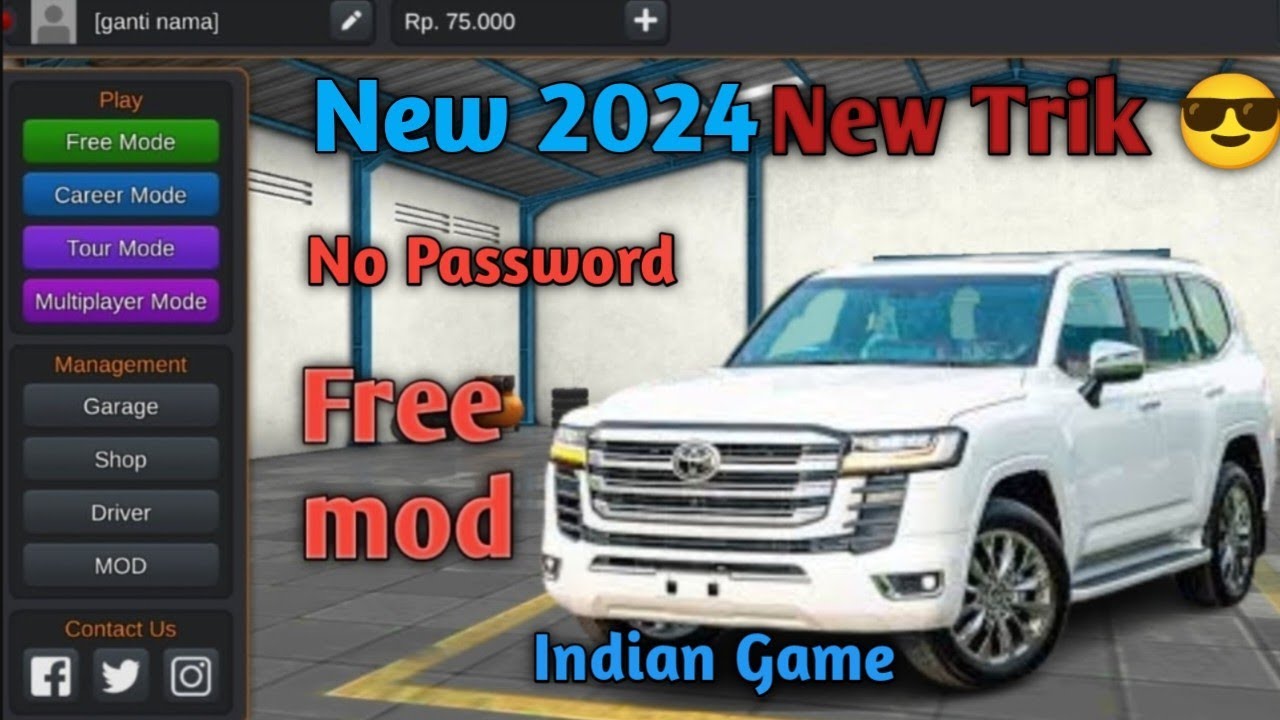 How To Download  Bus Simulator Indonesia Bussid Land Cruiser car Mod For Free#bussimulatorindonesia