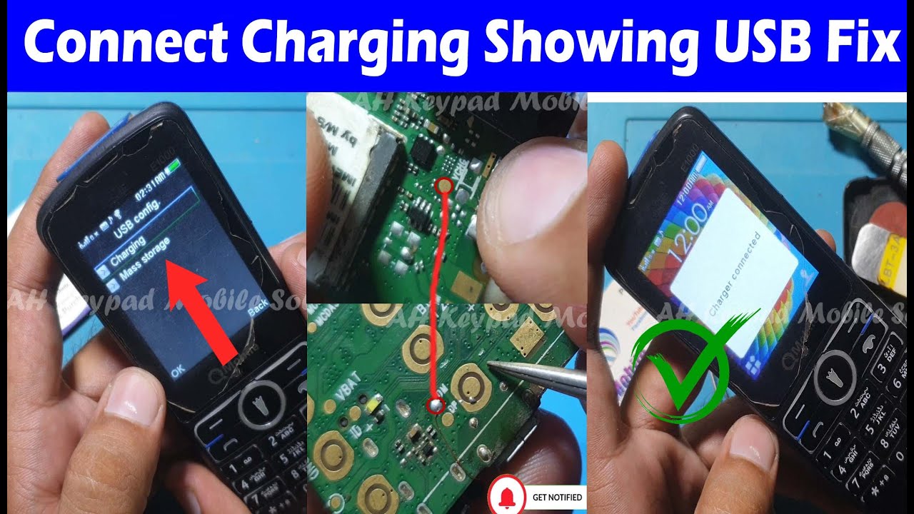 China Keypad Mobile Connect Charging Showing USB Problem | QMobile | iTel | Calme | VGOTEL | Gfive