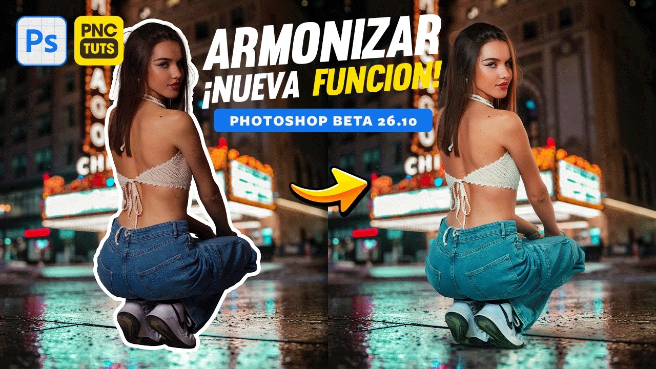 La nueva función ''Armonizar'' de Photoshop te dejará sin palabras 😱 @PNC Tutoriales de Photoshop