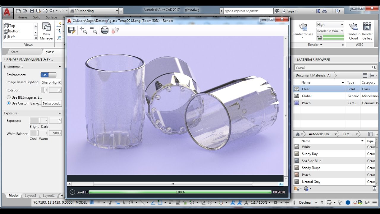 3D Modeling - Glass Tutorial - AutoCAD 2017