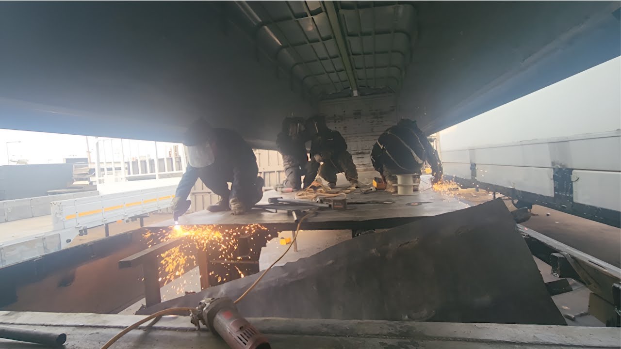 대우 노부스 9m9 윙바디, 하부를 통째로 전부 교환 했습니다 (보조 후레임, 갈빗대, 차바닥)