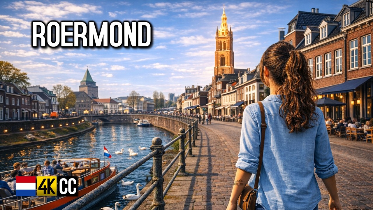 Roermond 4K Walk &ndash; Lively City Walking Tour (No Talking) 🏙️