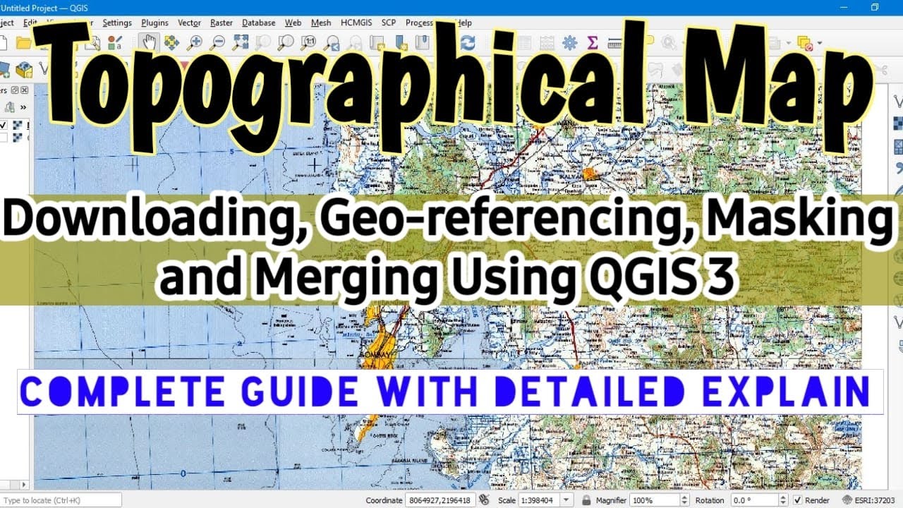 Topographical Map Downloading, Geo-referencing, Masking and Merging || In Detailed using Q GIS 3