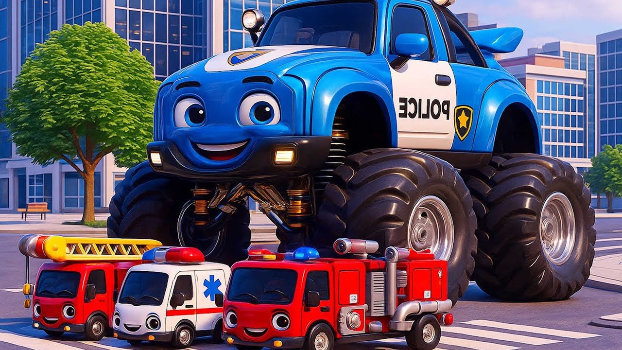 Monster Police Truck in Action 🚔💥| Emergency Response in Action | Rescue Vehicles Animation