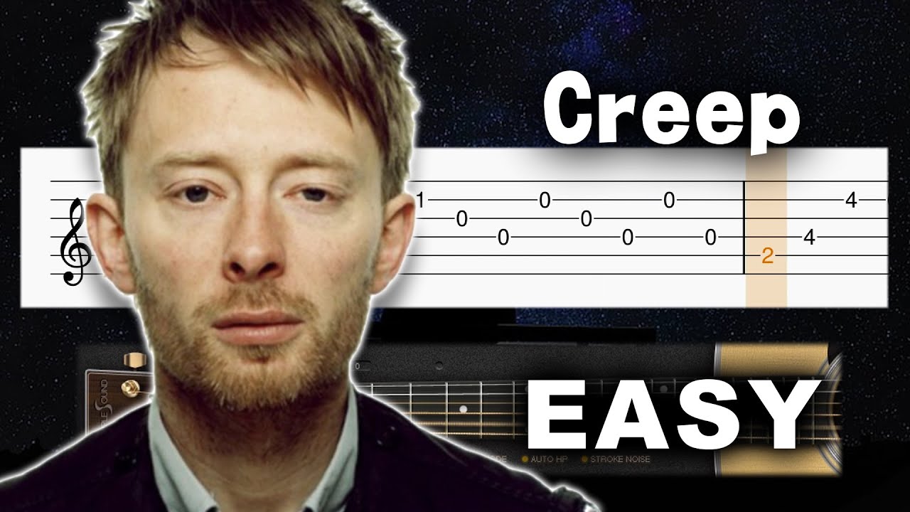 Radiohead - Creep - EASY Guitar tutorial (TAB)