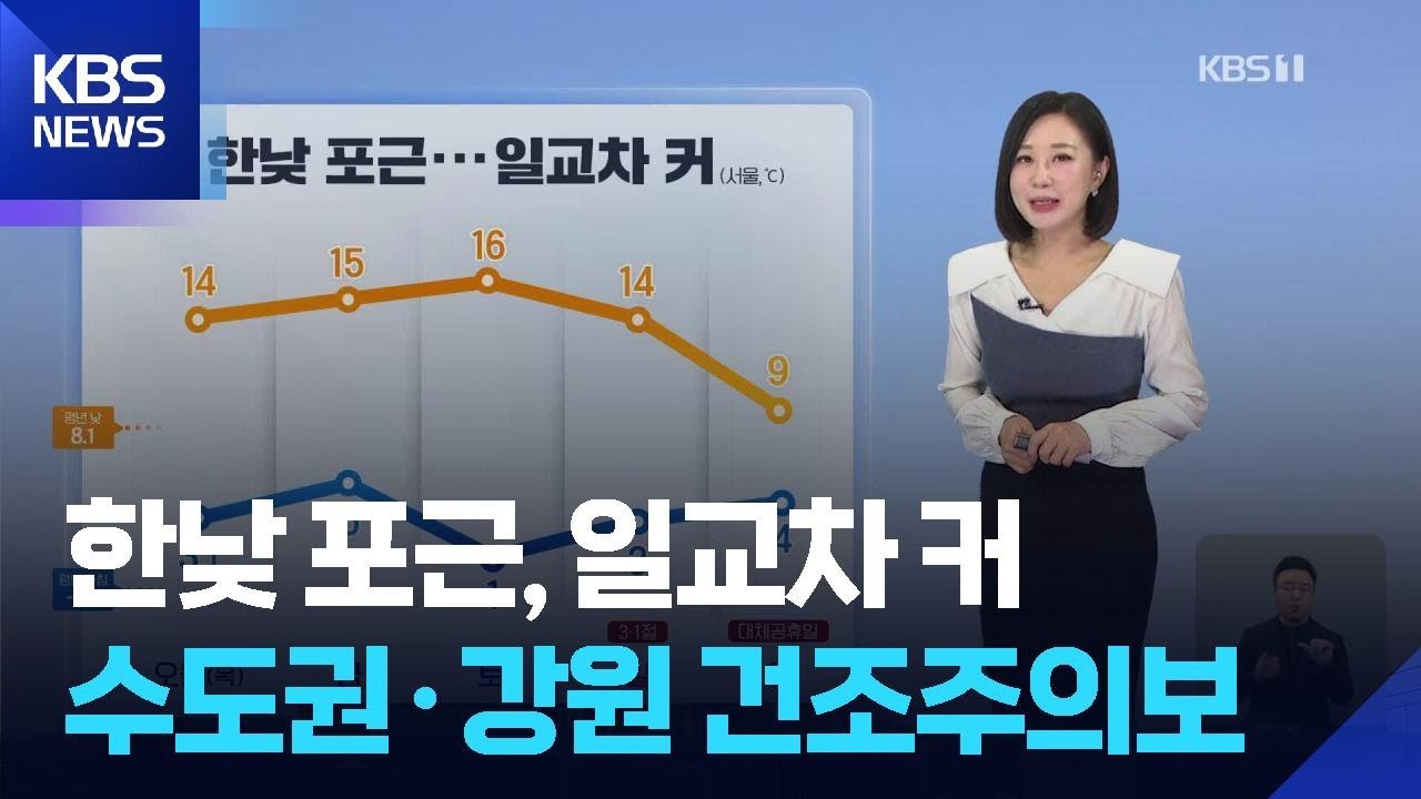 [날씨] 한낮 포근, 일교차 커…수도권·강원 건조주의보 / KBS  2026.02.26.