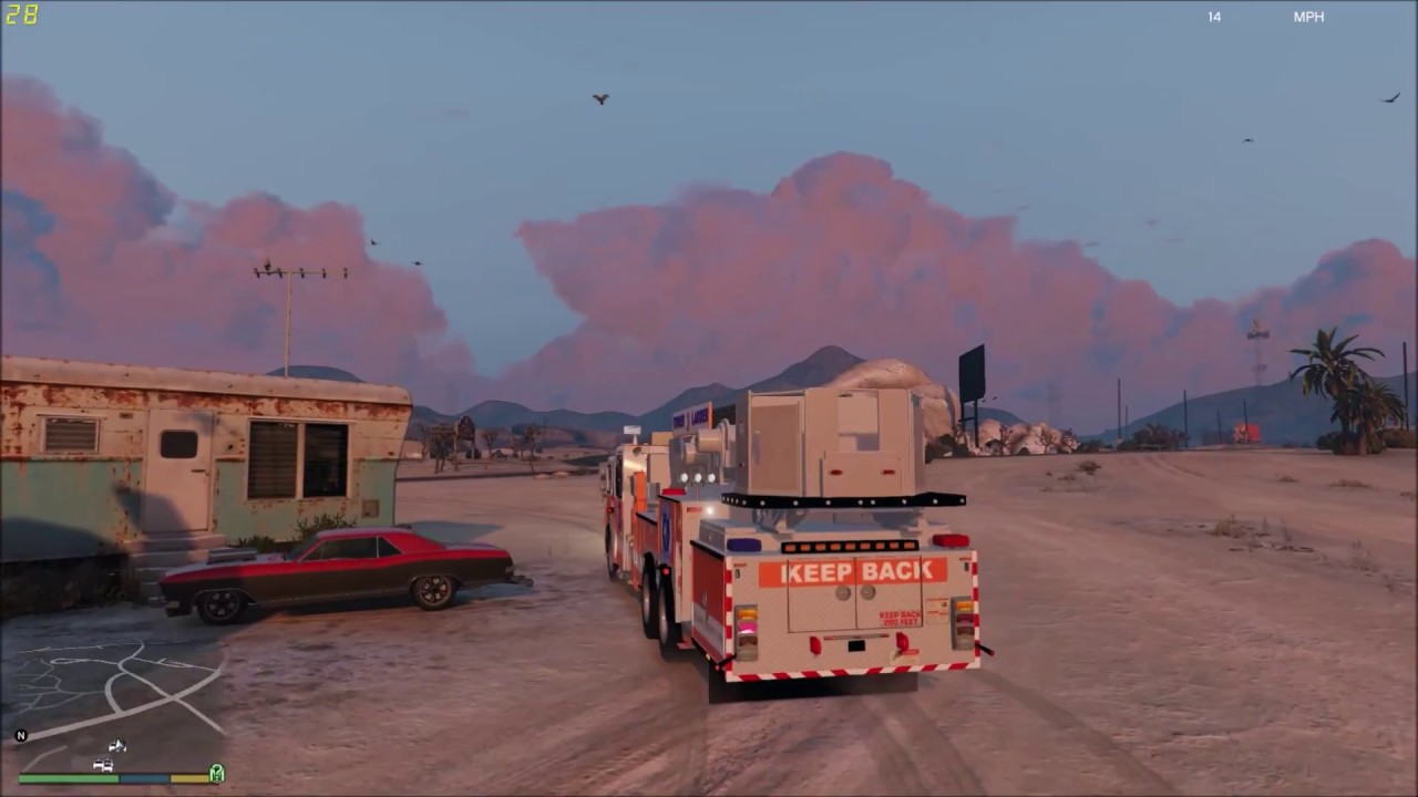 GTA 5 FIRE DEPARTMENT BLAINE COUNTY VOLUNTEERS RESPONDING TO A STRUCTURE FIRE