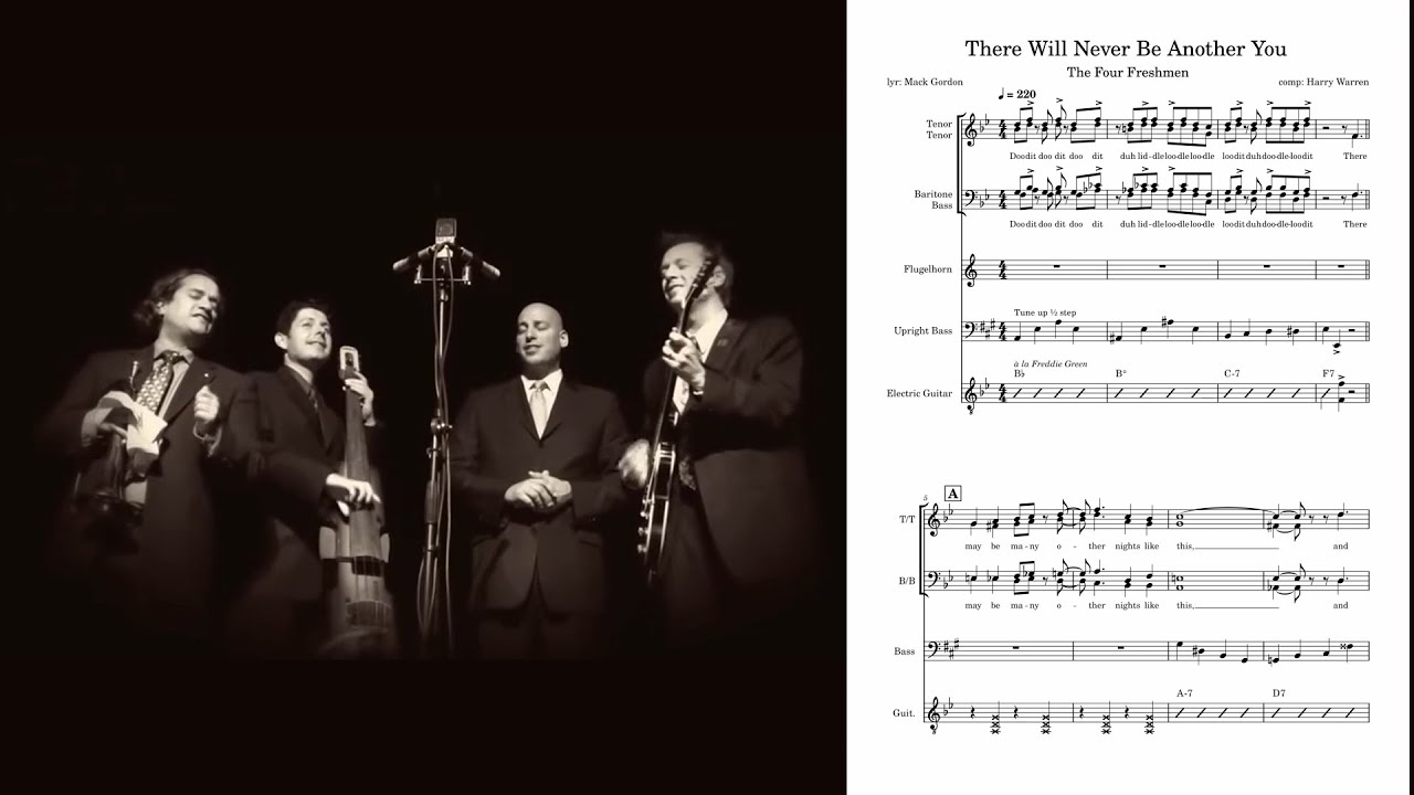 Four Freshmen FULL BAND Transcription | There Will Never Be Another You