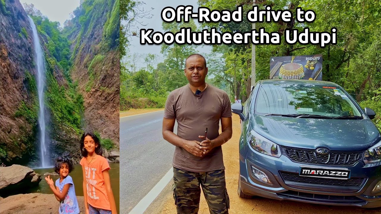 Off-road Drive of Mahindra Marazzo to Koodlutheertha falls ಕೂಡ್ಲುತೀರ್ಥ ಜಲಪಾತ Hebri Udupi Karnataka