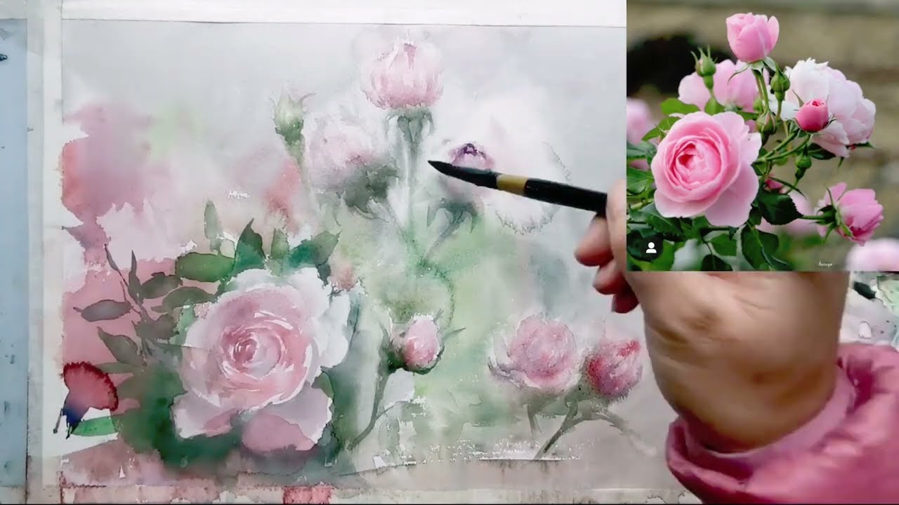 How to paint watercolor flowers You can refer to this rose painting process
