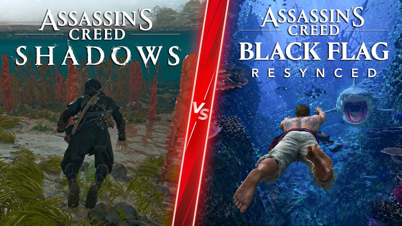 Assassin&rsquo;s Creed Black Flag Resynced vs Shadows - Direct Comparison! Attention to Detail & Graphics!