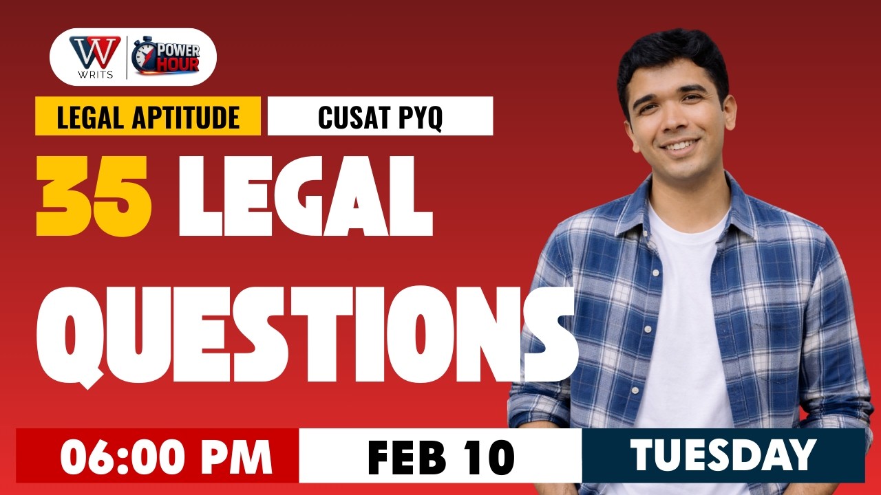CUSAT 2026 | LEGAL - 35 LEGAL QUESTIONS | IMPORTANT MCQS | KLEE | CUSAT 2026 | LIVE #44