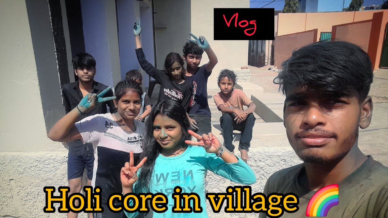 10 Saal baad gaam ma gaya Holi khalna 🌈🎉Maja he aa gai 👍☺️  (Holi core in village 🌈)