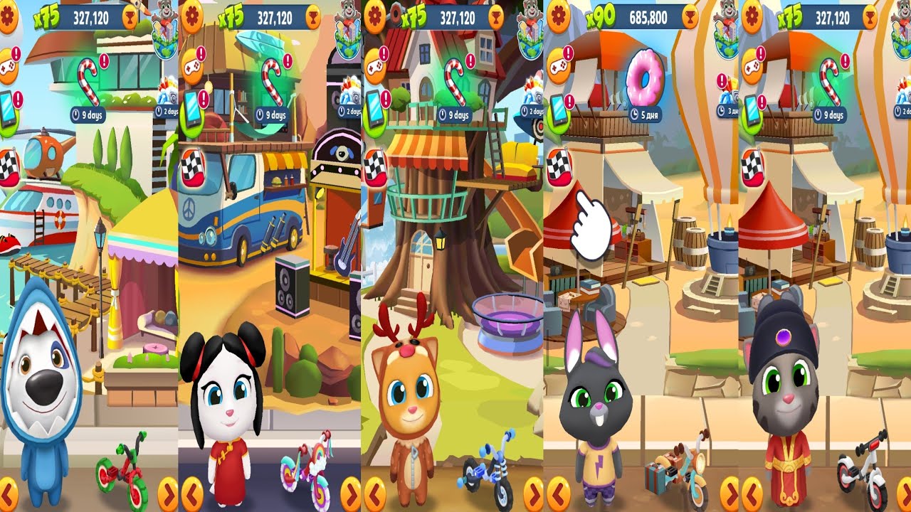 Tom Gold Run.Hank vs Angela vs Ginger vs Becca vs Tom Gameplay Android#51
