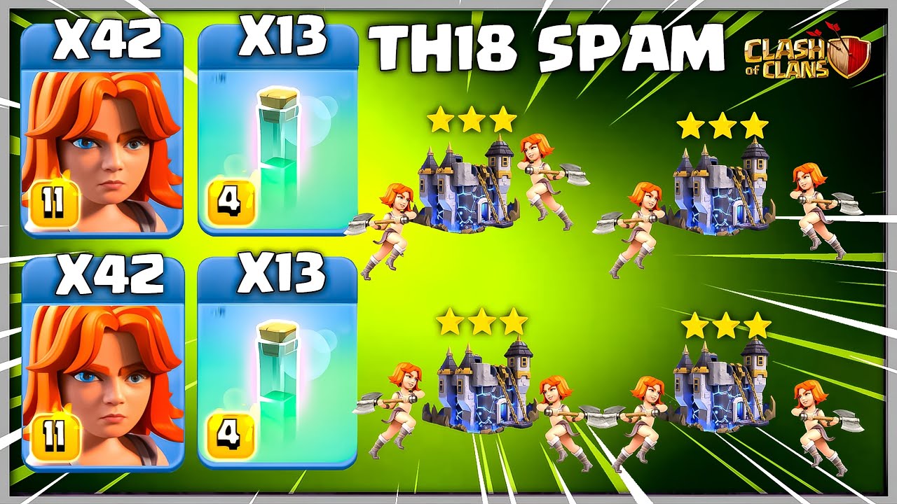 CRAZIEST | TH18 All Valkyrie Smash Attack Strategy | Best TH18 Attack - Clash of Clans